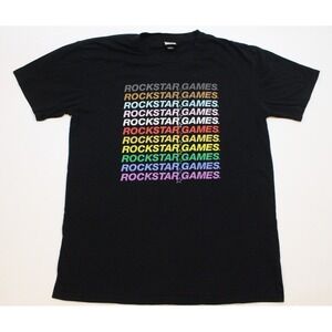 Vintage Rockstar Games Shirt Mens XL Black Logo Tee Employee Video Game 90s